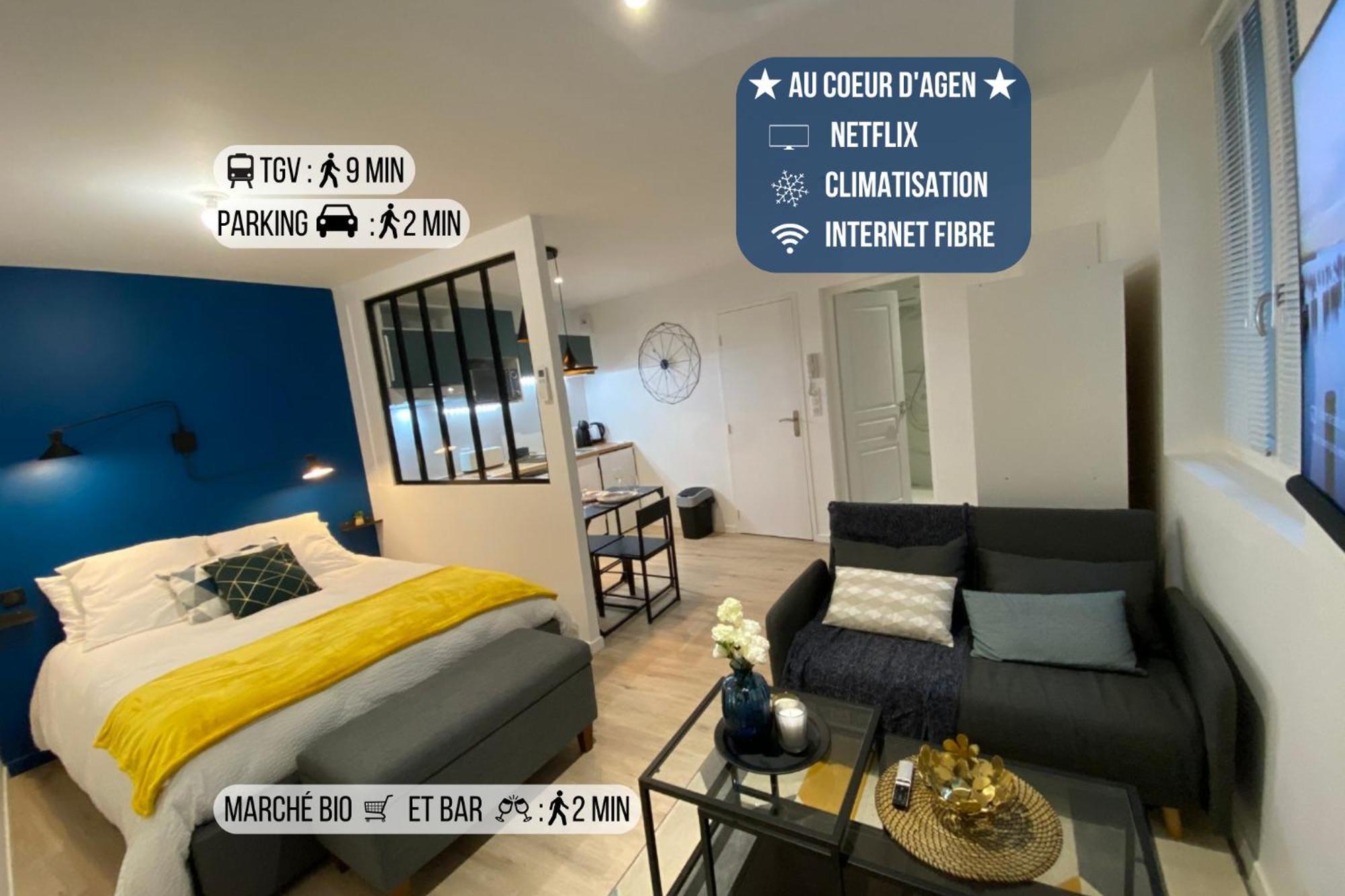 Le Standing - Au Coeur D'Agen - Self Checkin - Wifi - Netflix - Smart Tv - Luqs Fr Apartamento Exterior foto